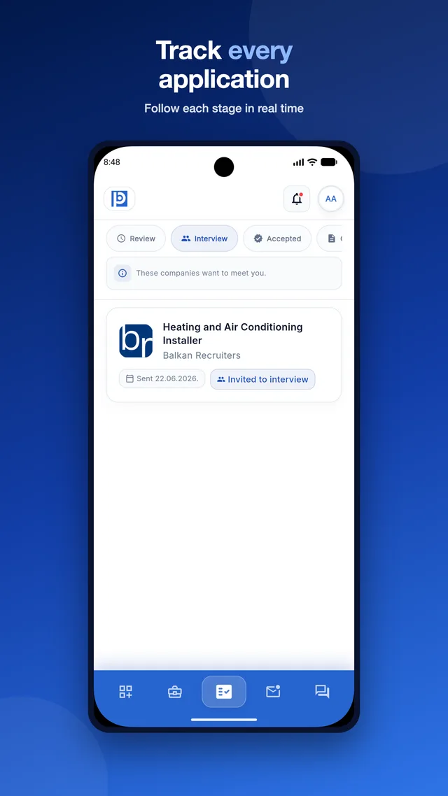 Your applications and their statuses in one place